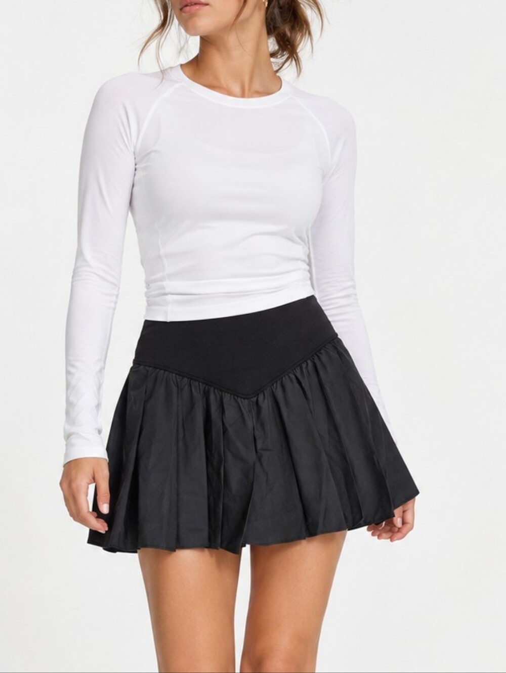 Free People Skorts Black Pleated Swing Of Things